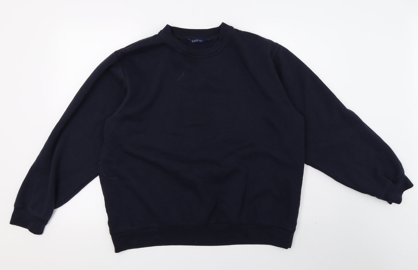Easy Mens Blue  Jersey Pullover Sweatshirt Size L