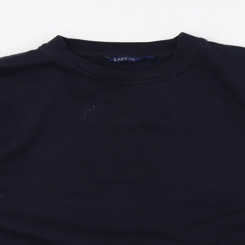 Easy Mens Blue  Jersey Pullover Sweatshirt Size L