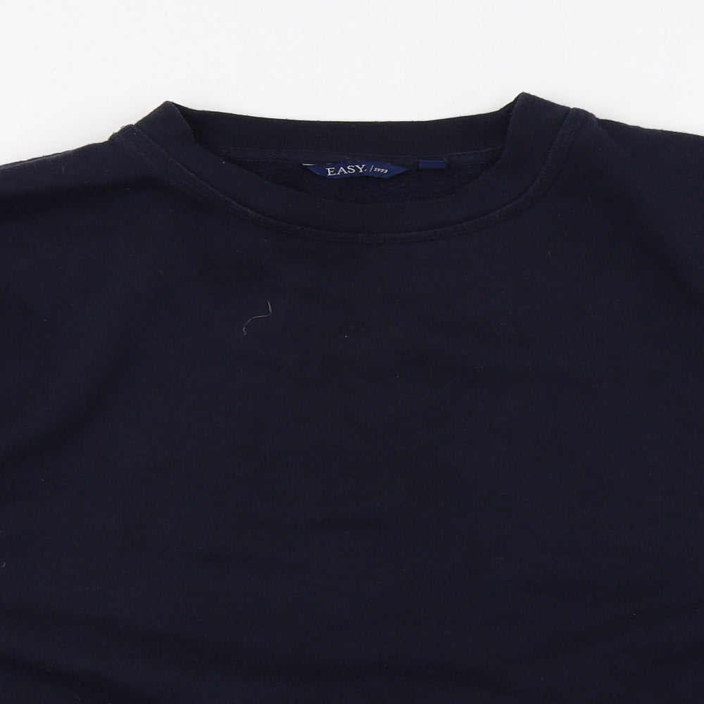 Easy Mens Blue  Jersey Pullover Sweatshirt Size L