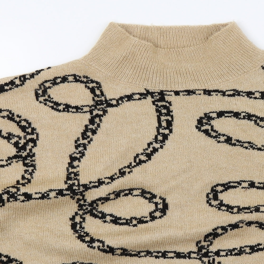 F&F Womens Brown Striped Knit Pullover Jumper Size 18  - Chain Print