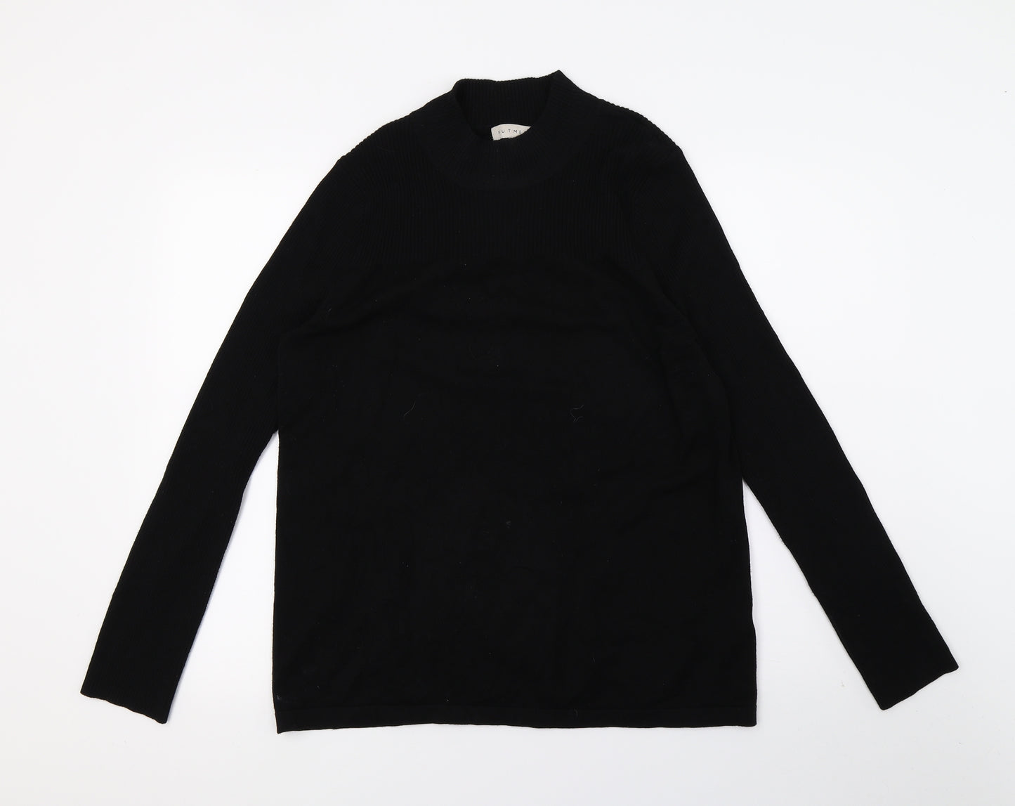 Nutmeg Womens Black  Knit Pullover Jumper Size 14