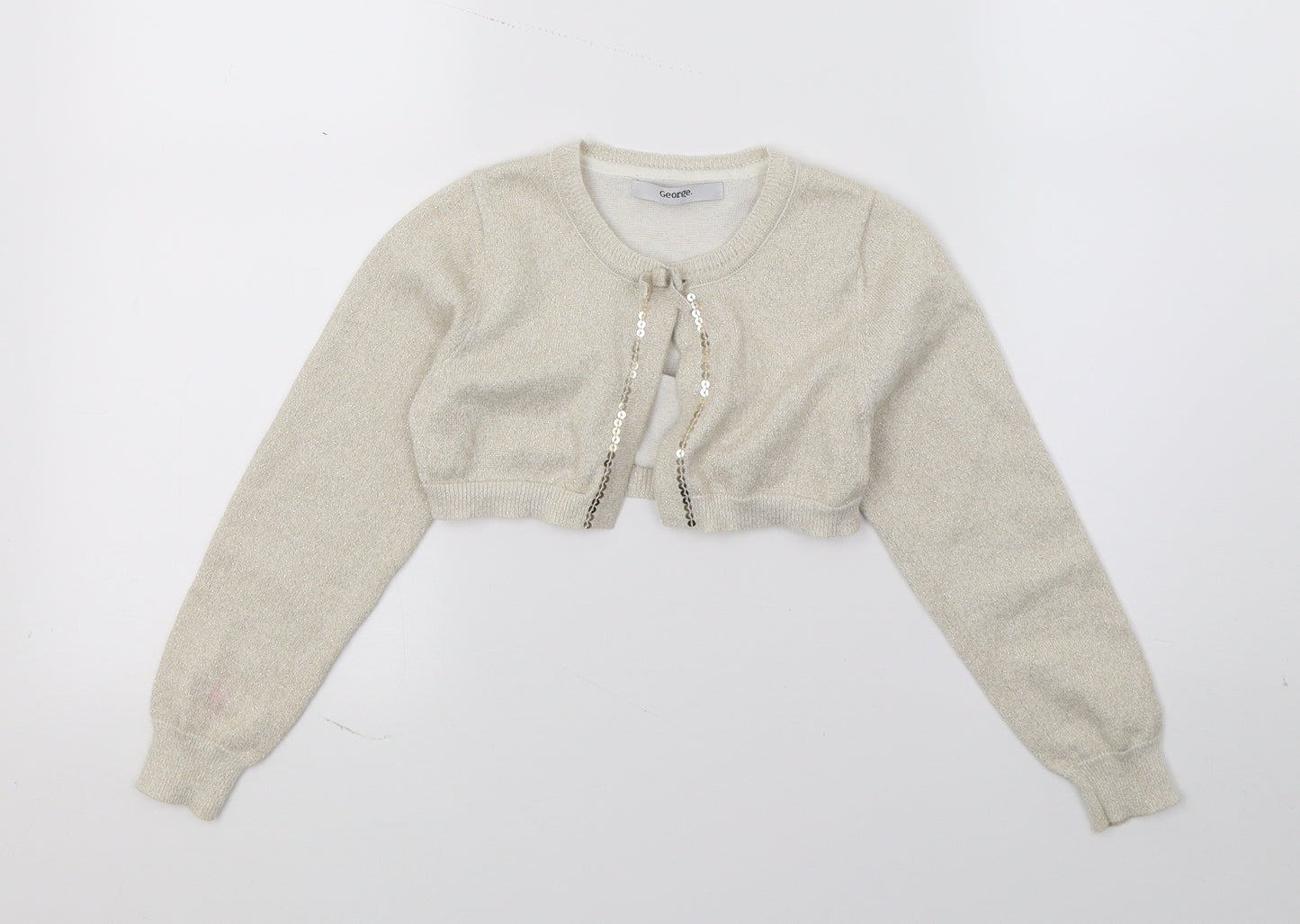 George Girls Ivory  Knit Cardigan Jumper Size 5-6 Years