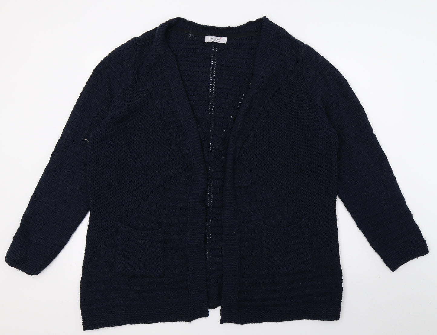 Per Una Womens Blue  Knit Cardigan Jumper Size 20