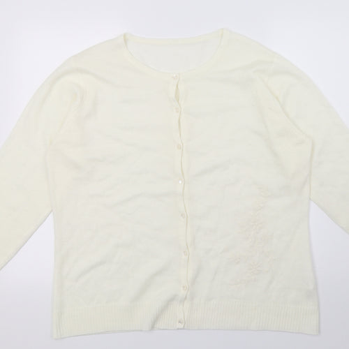 Preworn Womens Ivory  Knit Cardigan Jumper Size M