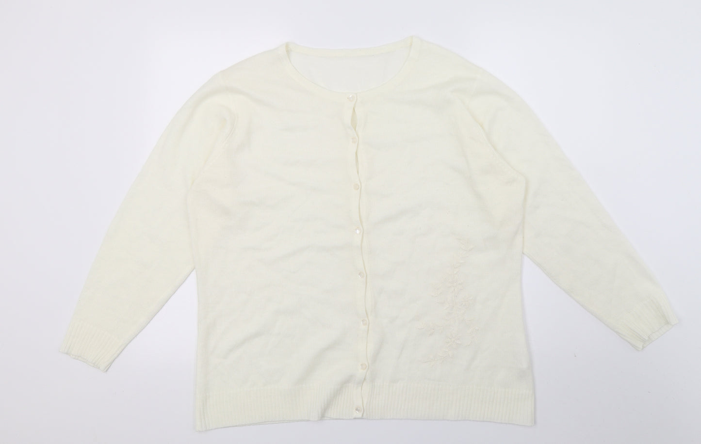 Preworn Womens Ivory  Knit Cardigan Jumper Size M