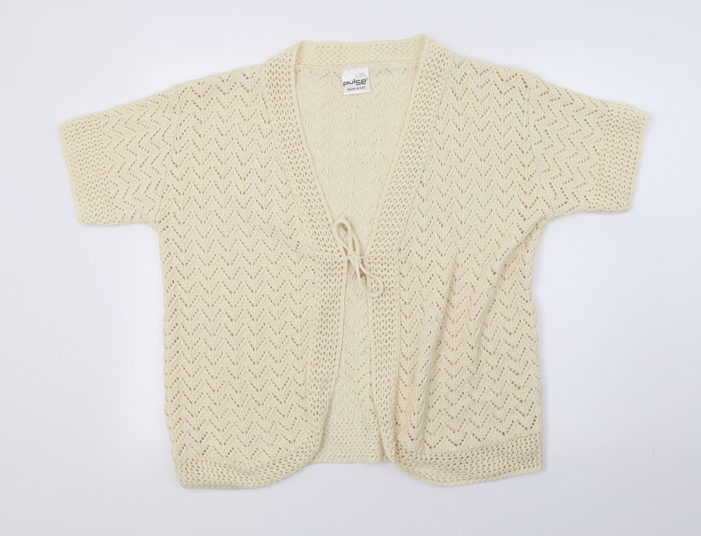 Pulse Womens Ivory  Knit Cardigan Jumper Size L
