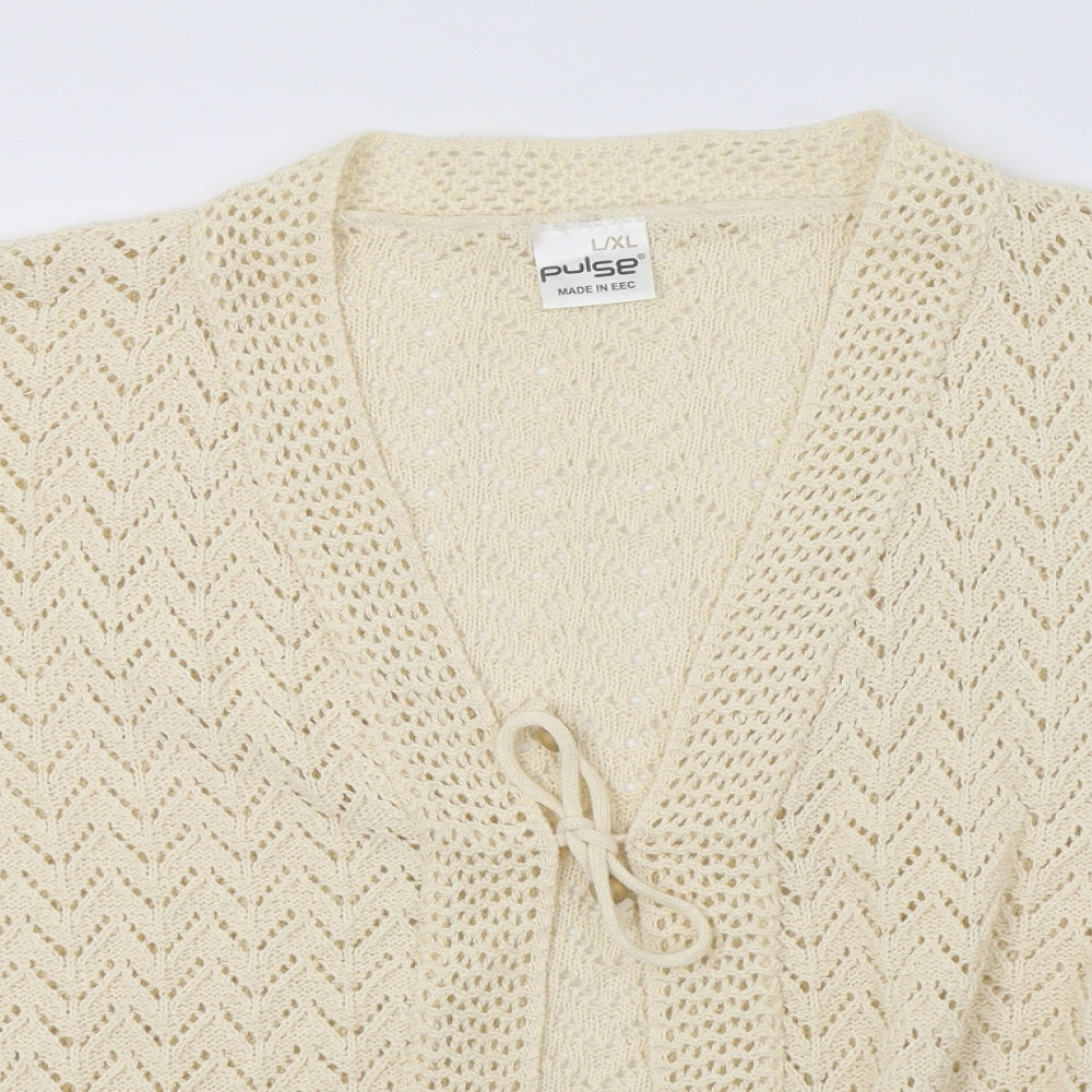 Pulse Womens Ivory  Knit Cardigan Jumper Size L