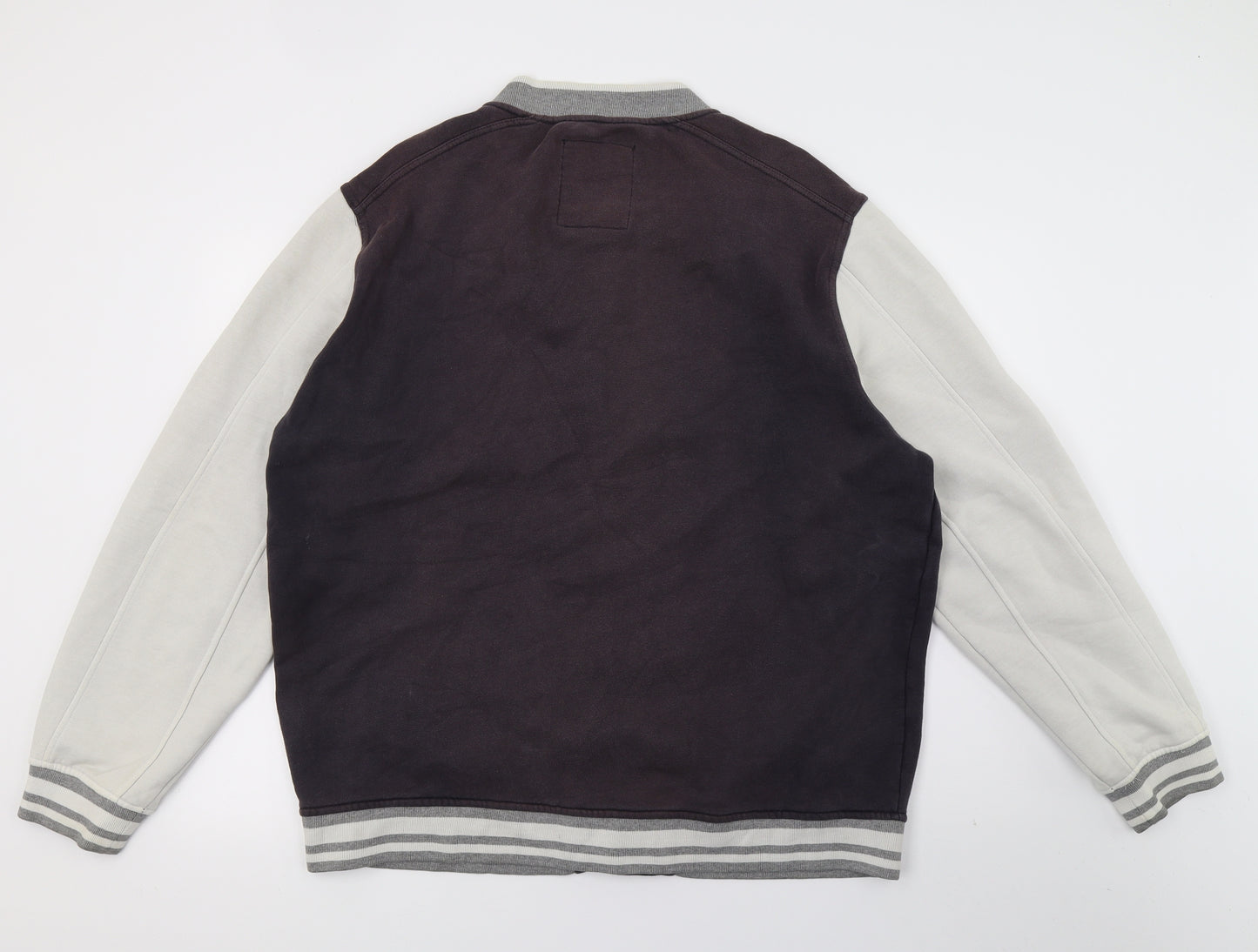 Denim 73 Mens Grey  Jersey Varsity Jacket Jacket Size 2XL
