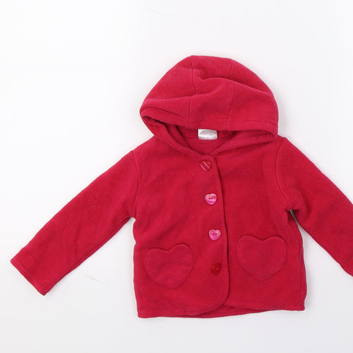 F&F Girls Pink  Fleece Jacket  Size 6-9 Months