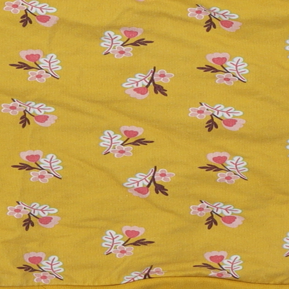 Nuytmeg Girls Yellow Floral Jersey Pullover Sweatshirt Size 3-4 Years