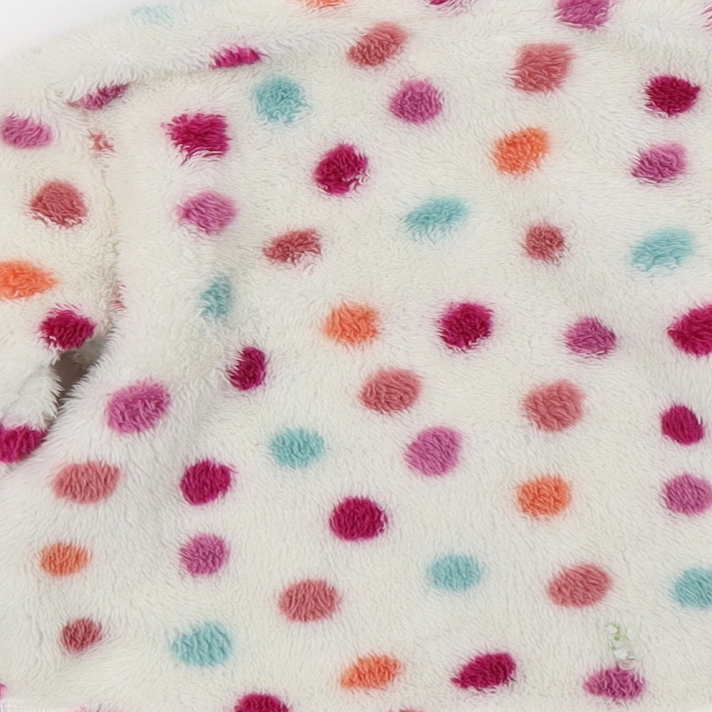 M&Co Girls Ivory Polka Dot Microfibre Pullover Sweatshirt Size 2-3 Years