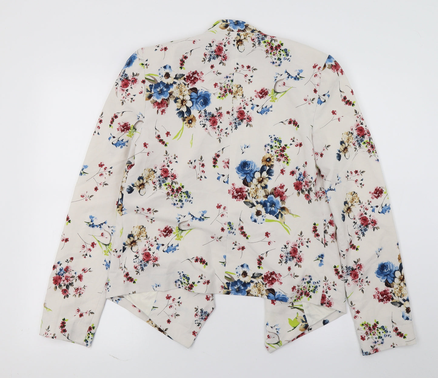 New Look Womens Ivory Floral  Jacket Blazer Size 10