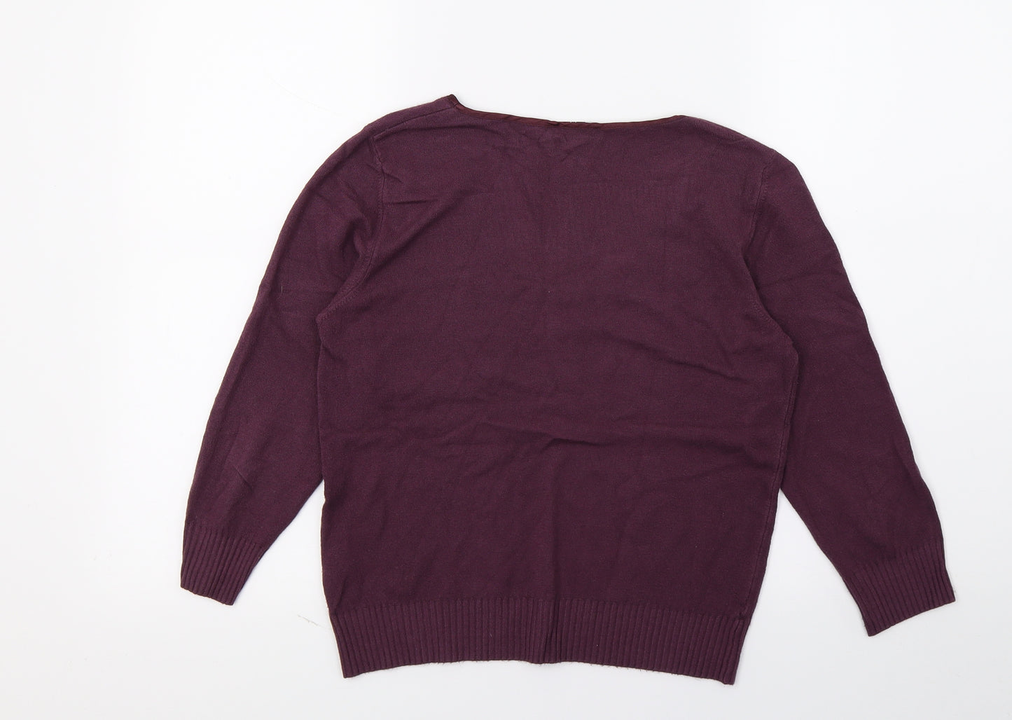 Per Una Womens Purple  Knit Pullover Jumper Size 14