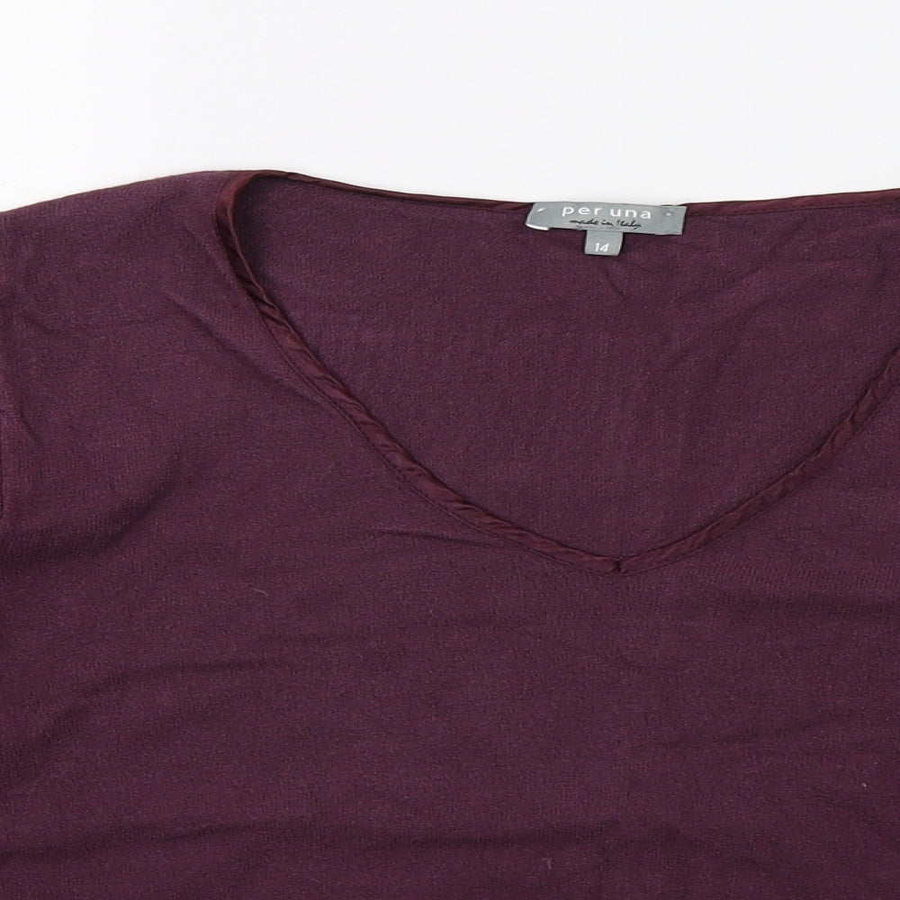 Per Una Womens Purple  Knit Pullover Jumper Size 14