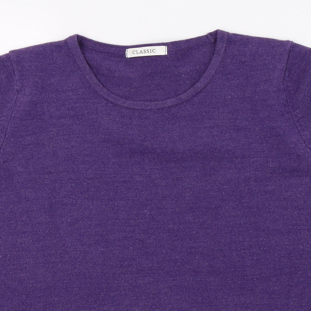 Marks and Spencer Womens Purple  Knit Basic T-Shirt Size 16