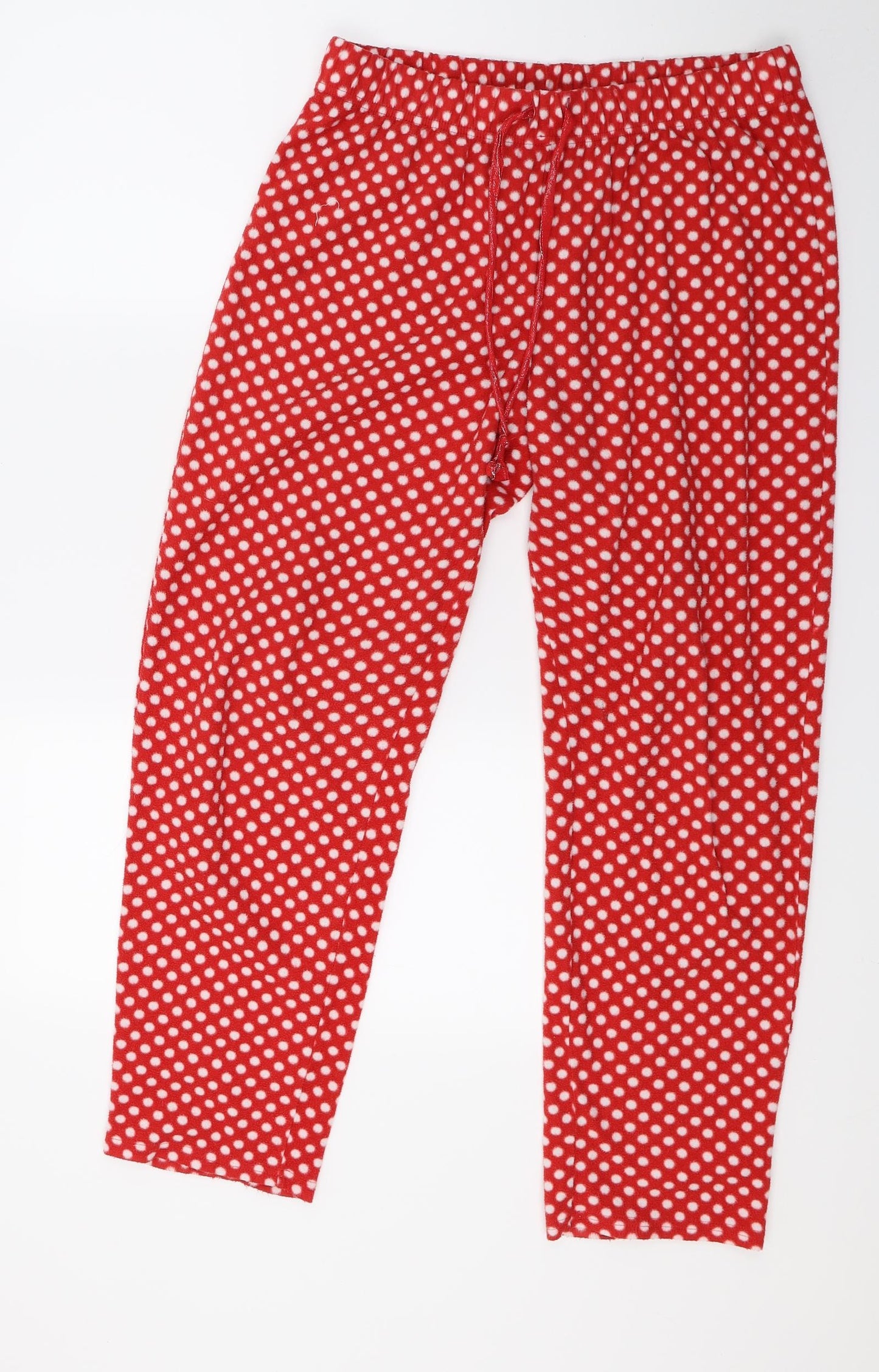 Disney Womens Red Polka Dot Fleece Capri Pyjama Pants Size M