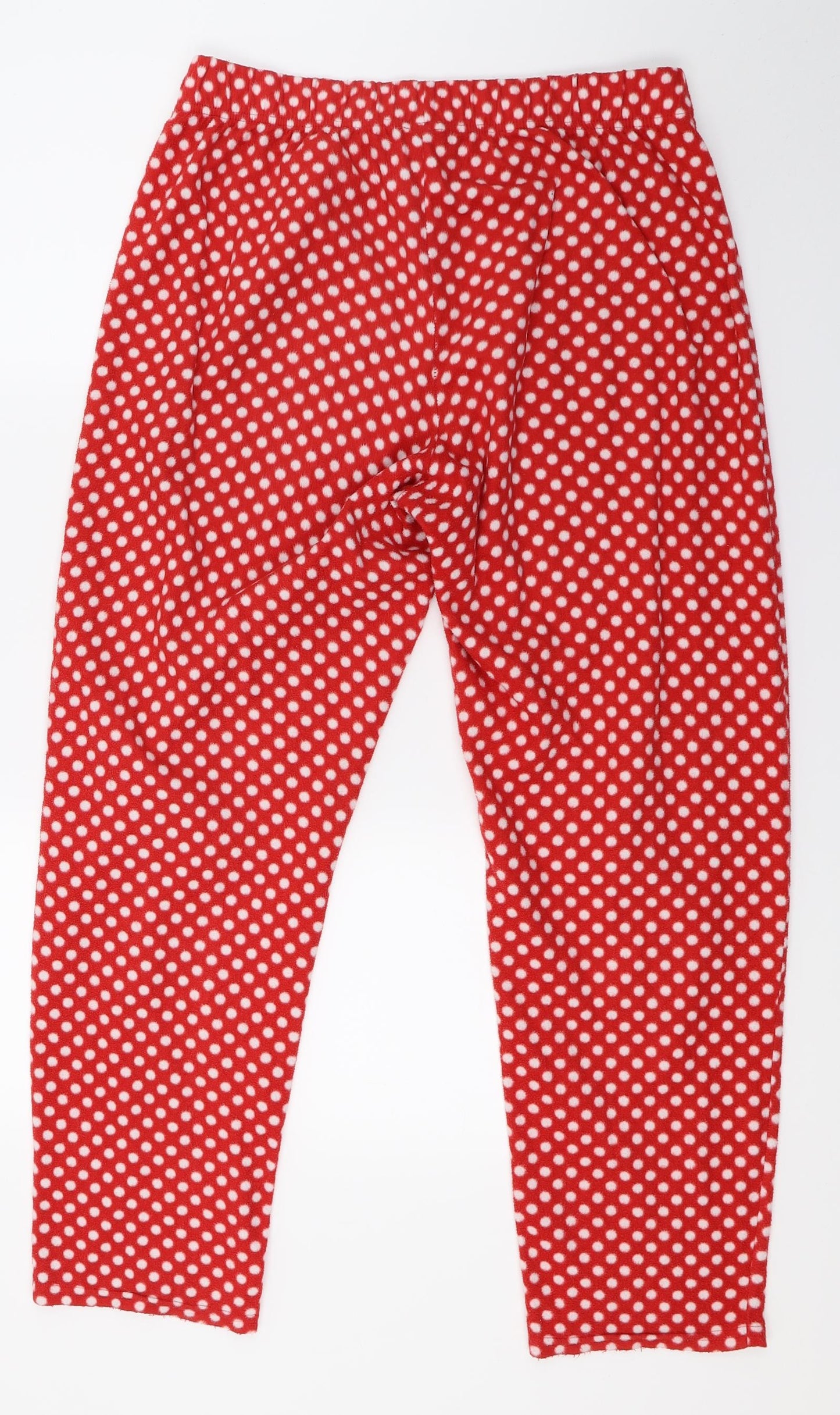 Disney Womens Red Polka Dot Fleece Capri Pyjama Pants Size M