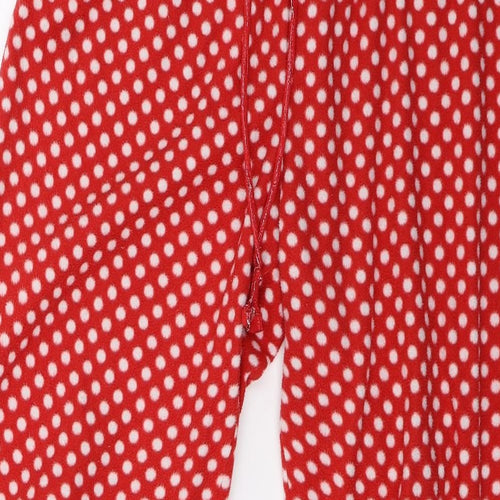 Disney Womens Red Polka Dot Fleece Capri Pyjama Pants Size M