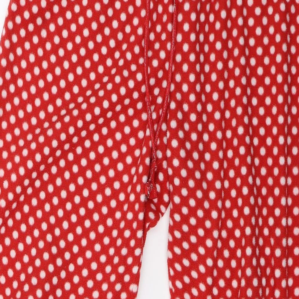 Disney Womens Red Polka Dot Fleece Capri Pyjama Pants Size M