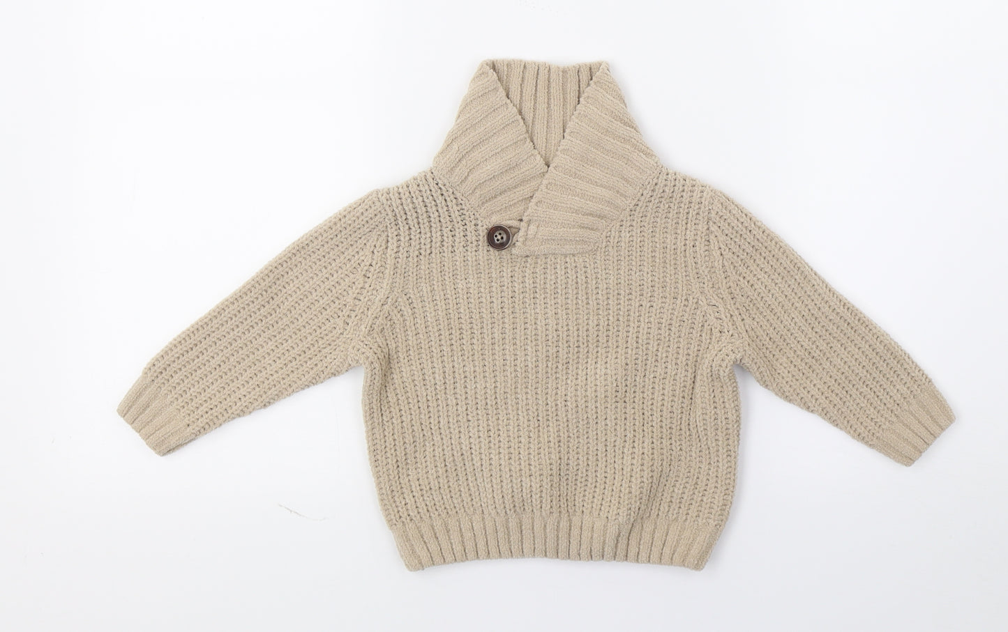 M&Co Boys Brown  Knit Pullover Jumper Size 9-12 Months