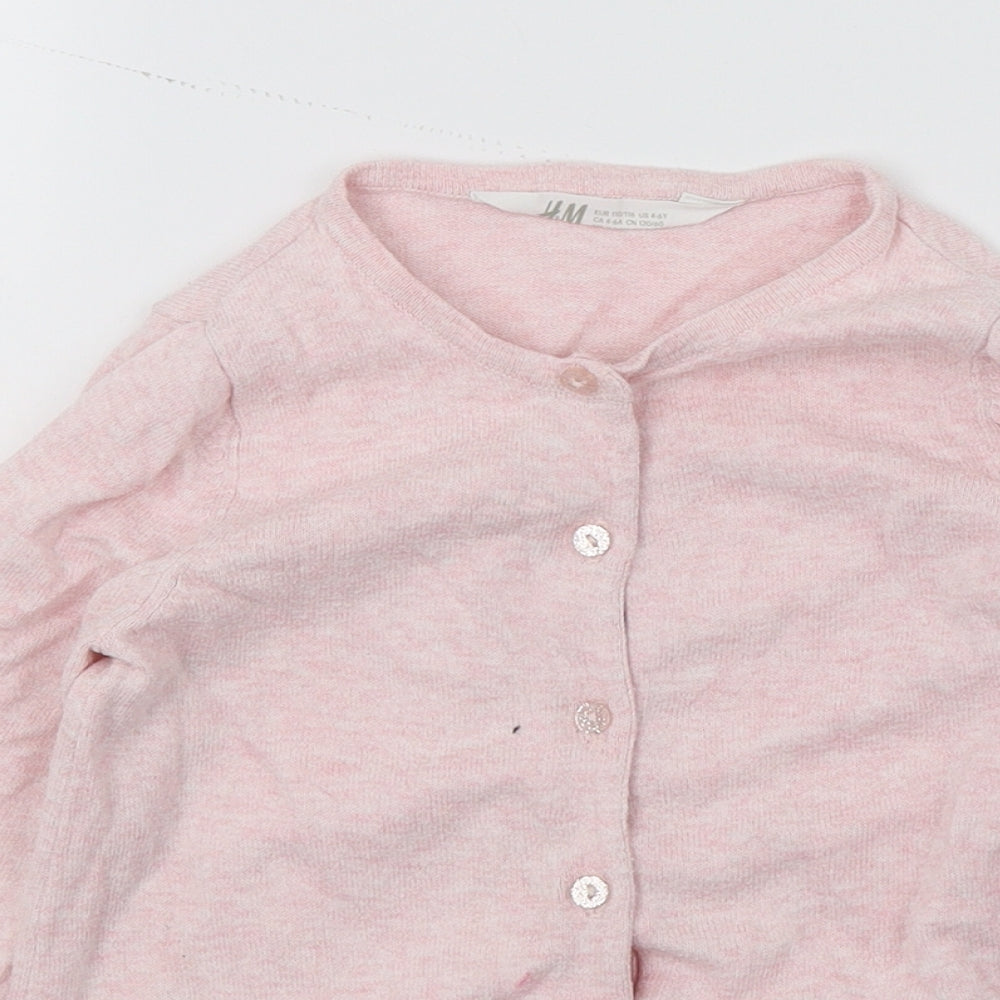 H&M Girls Pink  Knit Pullover Jumper Size 5-6 Years