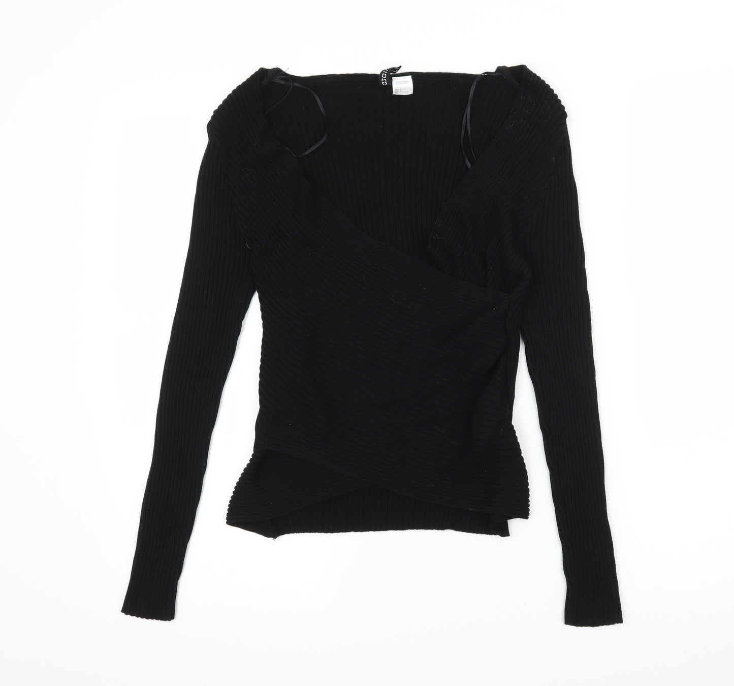H&M Girls Black  Knit Basic T-Shirt Size L