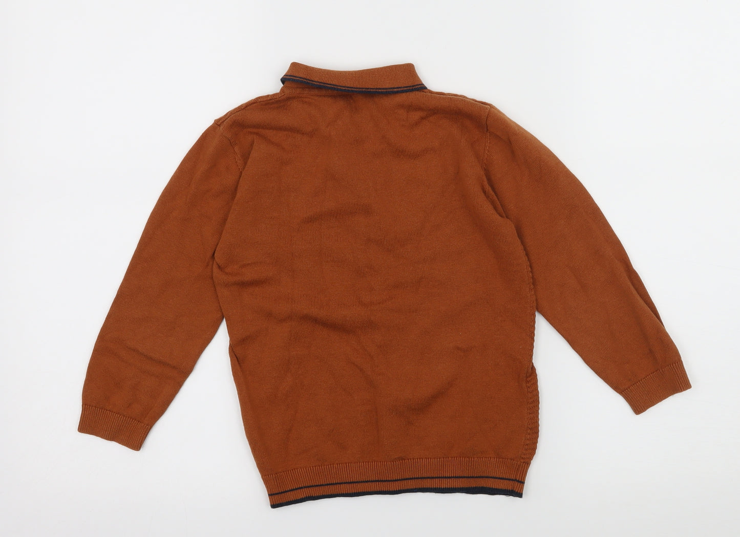 Preworn Boys Brown  Knit Pullover Polo Size 4-5 Years