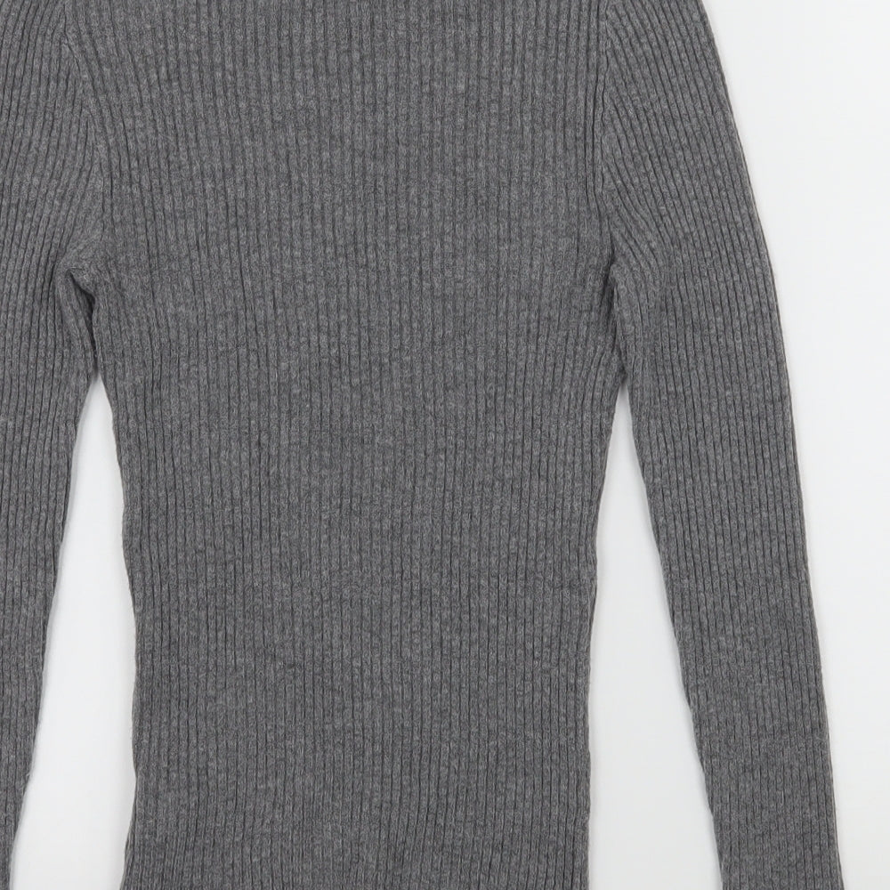 Primark Womens Grey  Knit Basic T-Shirt Size 10