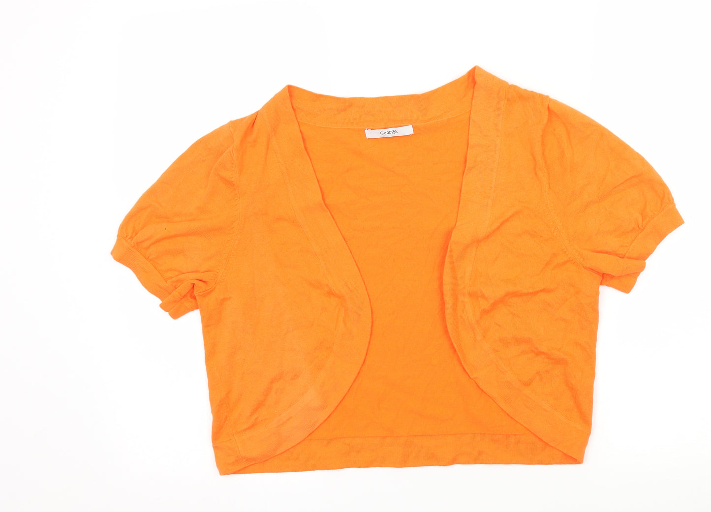 George Womens Orange  Knit Cardigan Jumper Size 16