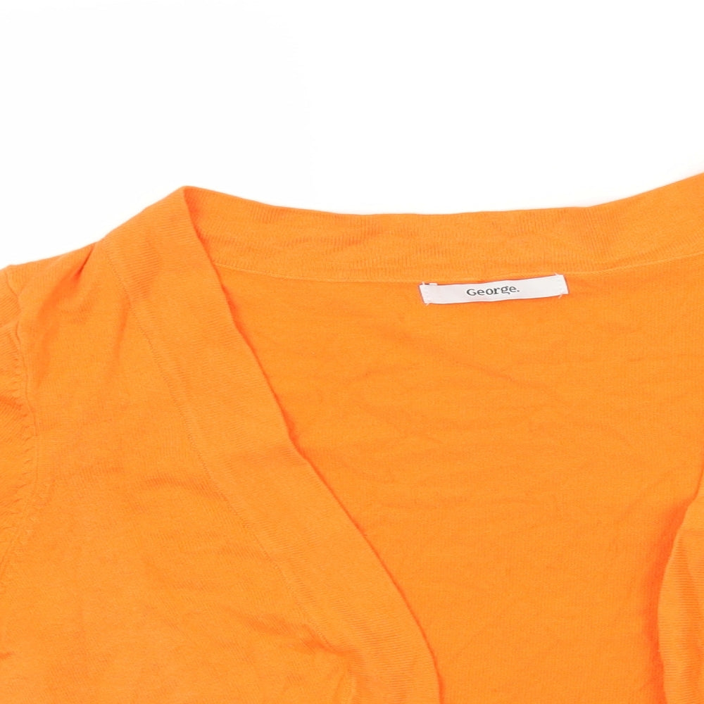 George Womens Orange  Knit Cardigan Jumper Size 16