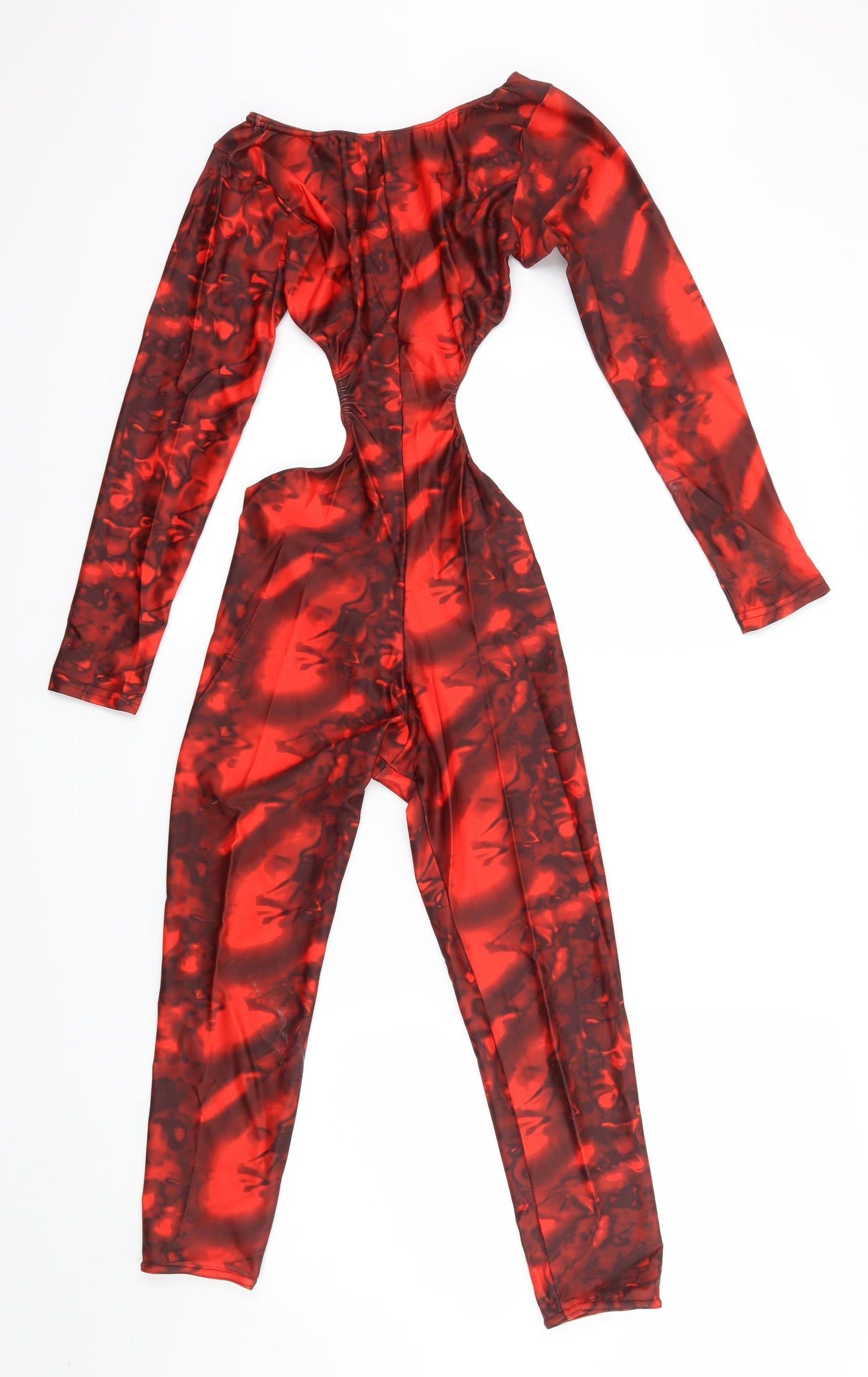 Image Womens Red Camouflage  Jumpsuit One-Piece Size 4 L19 in