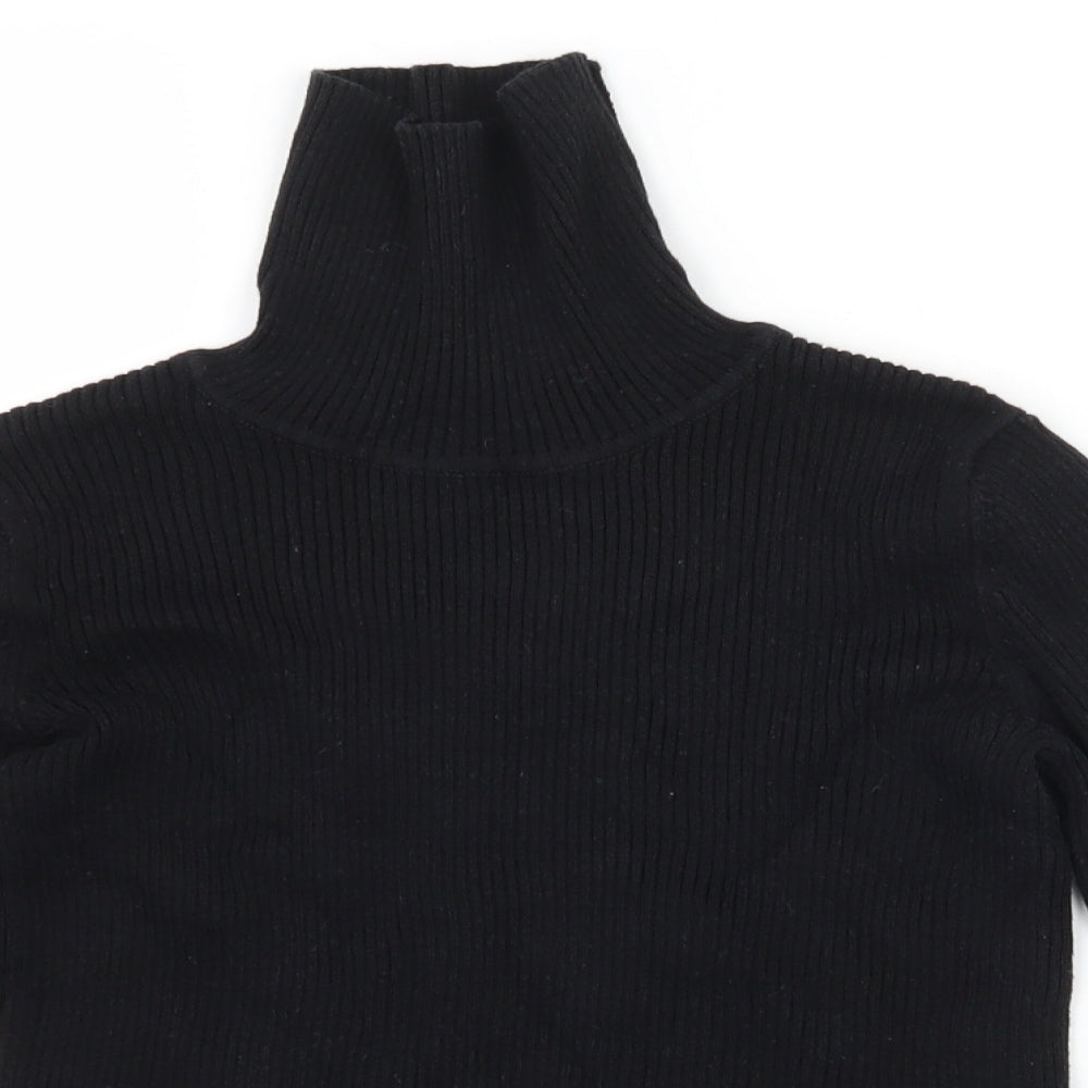 F&F Girls Black  Knit Pullover T-Shirt Size 8-9 Years