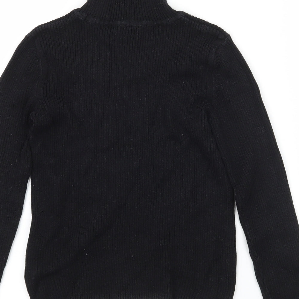 F&F Girls Black  Knit Pullover T-Shirt Size 8-9 Years