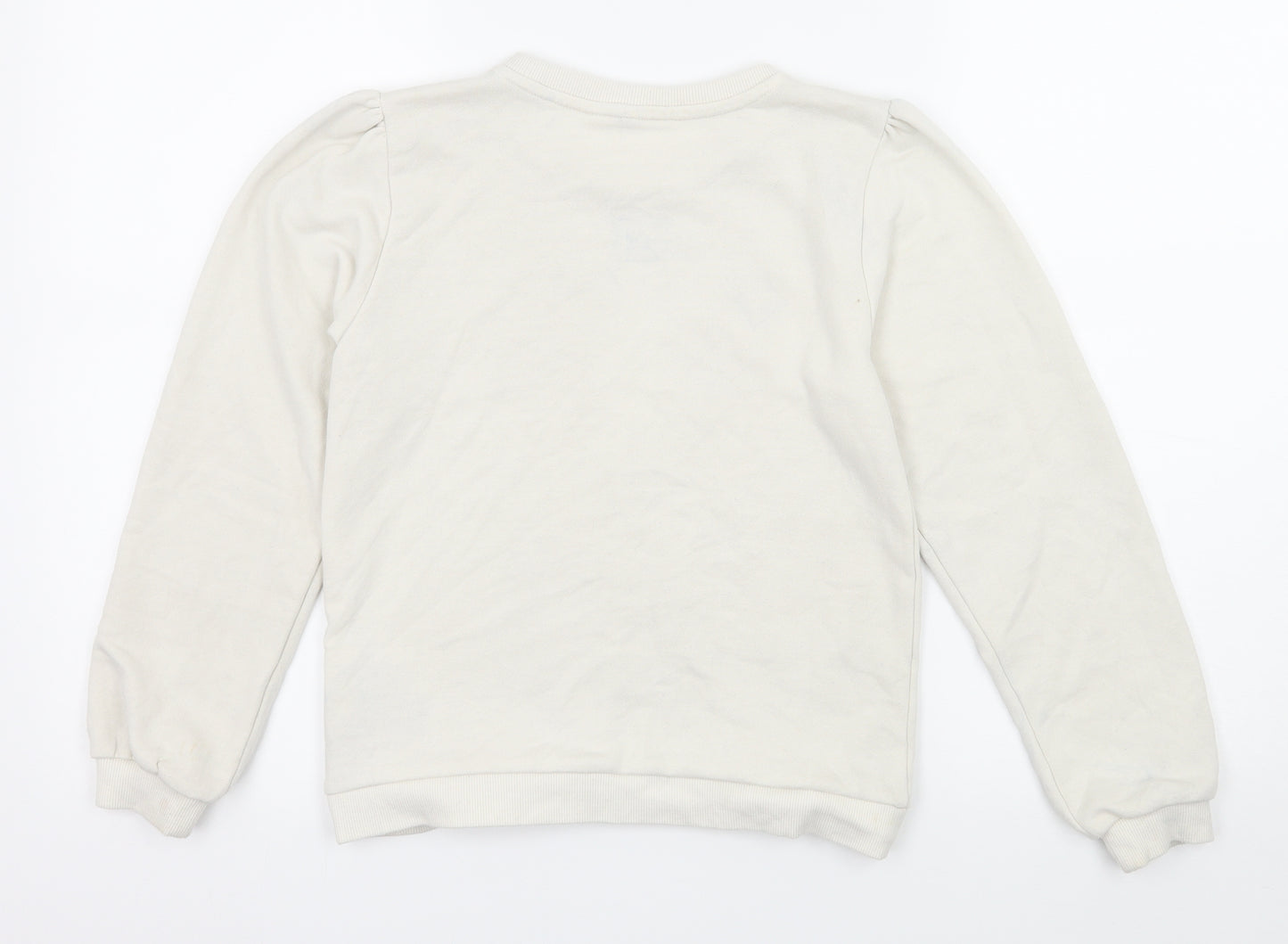 H&M Girls Ivory  Jersey Pullover Jumper Size 9-10 Years