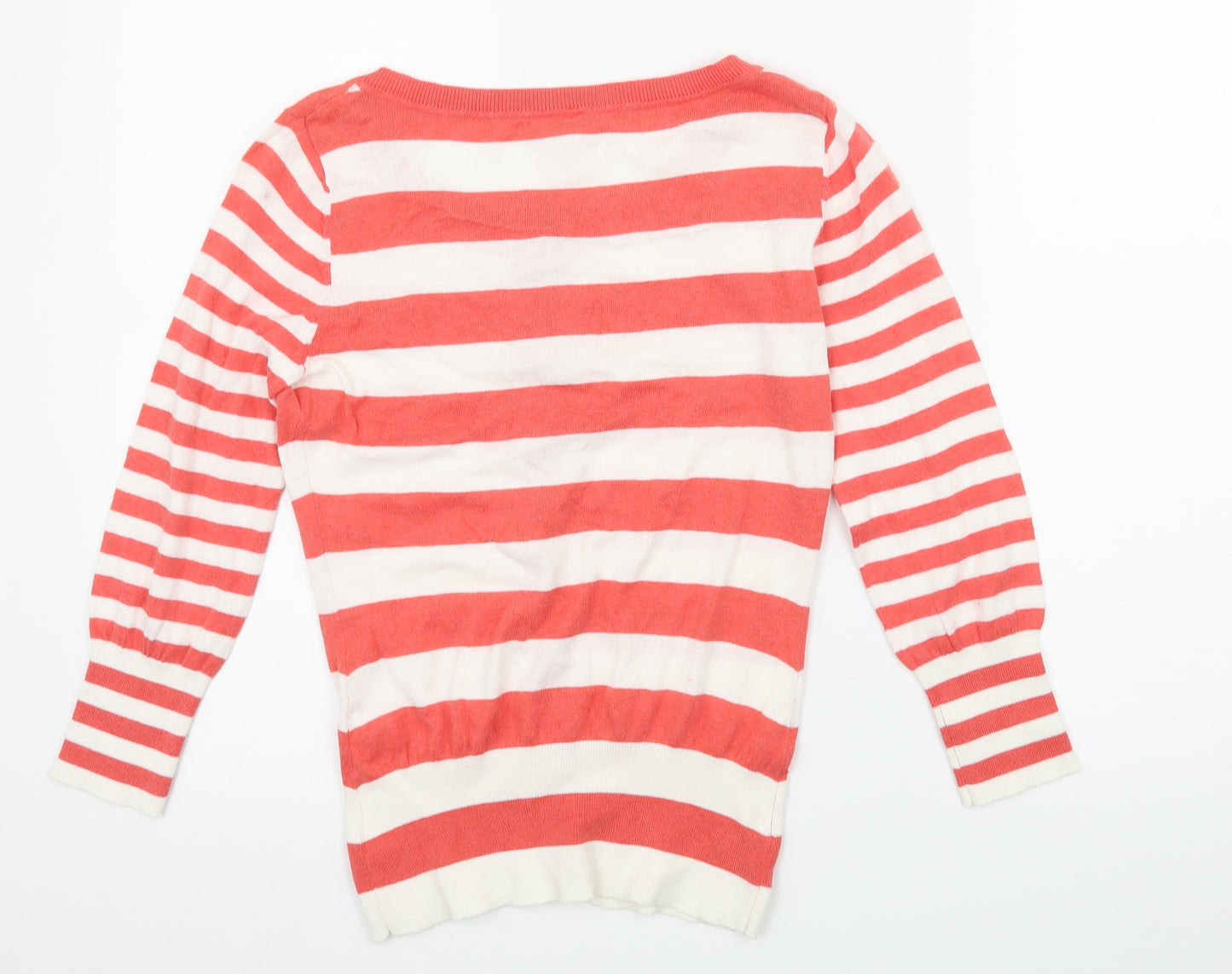 NEXT Womens Red Striped Knit Cardigan Jumper Size 10
