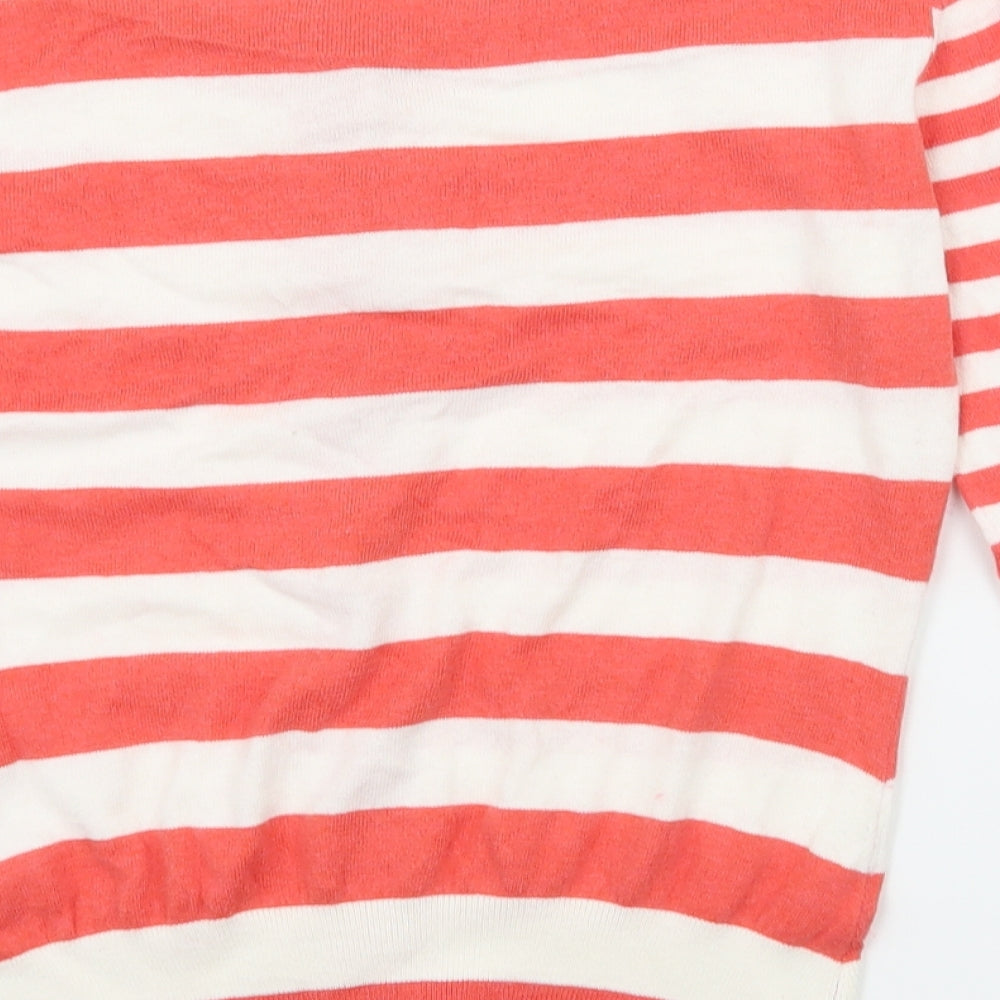 NEXT Womens Red Striped Knit Cardigan Jumper Size 10