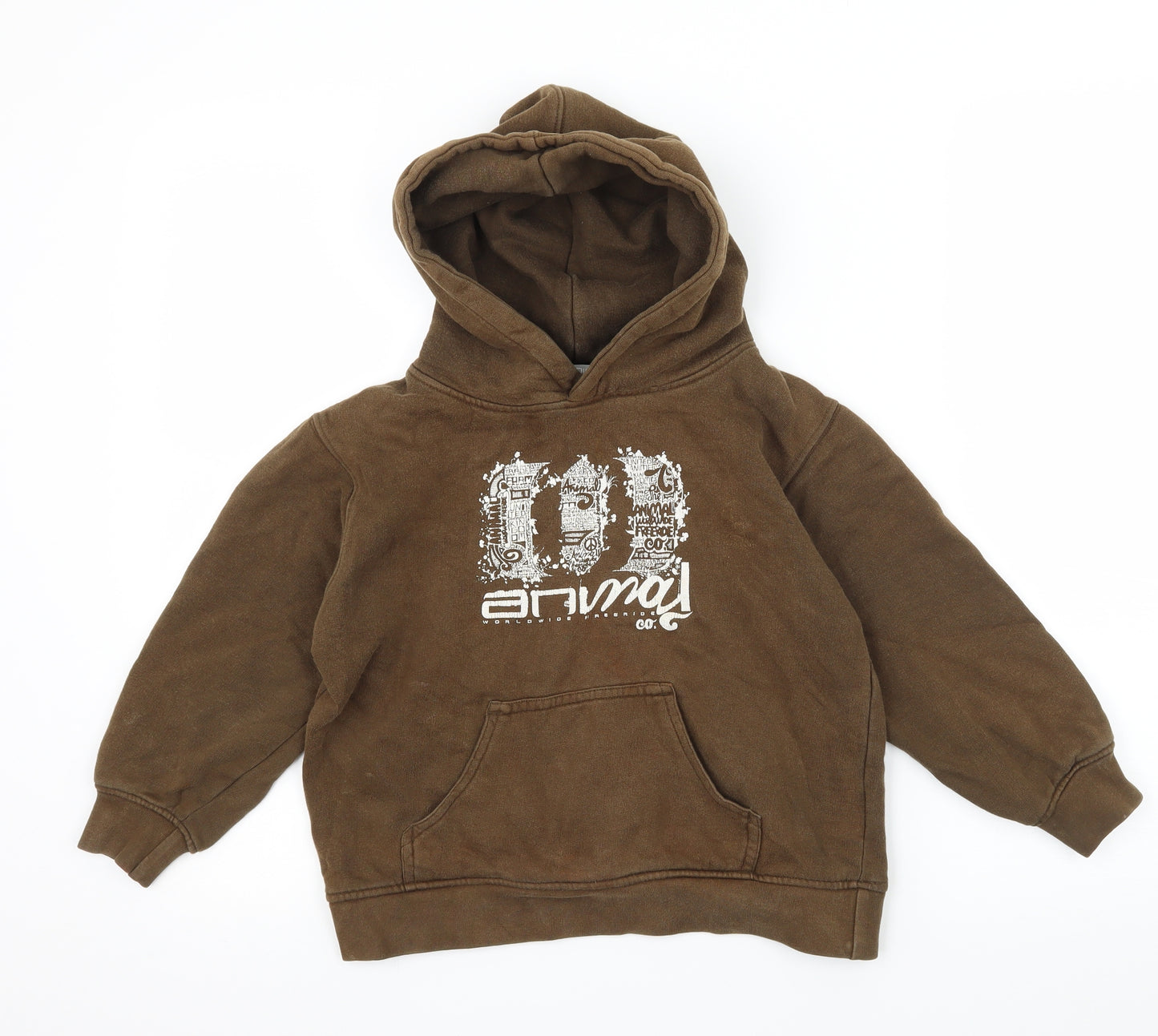 Animal Boys Brown  Jersey Pullover Hoodie Size 7-8 Years