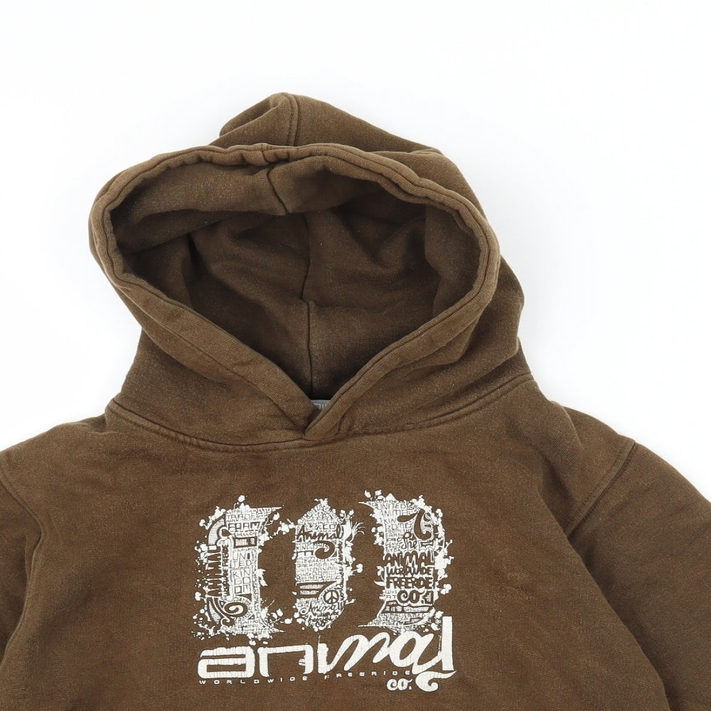 Animal Boys Brown  Jersey Pullover Hoodie Size 7-8 Years