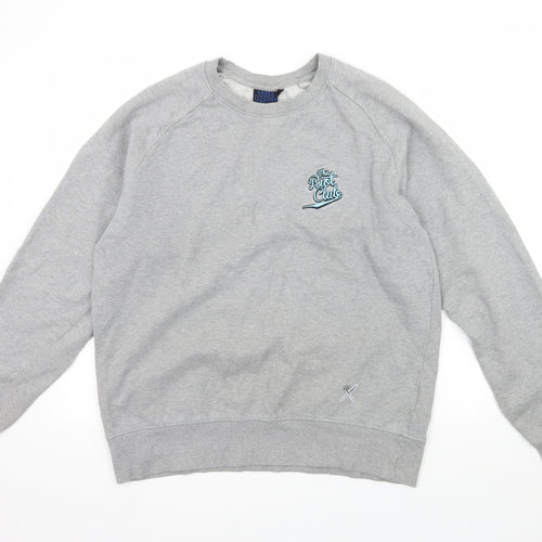 The Riot Club Mens Grey  Jersey Pullover Sweatshirt Size L