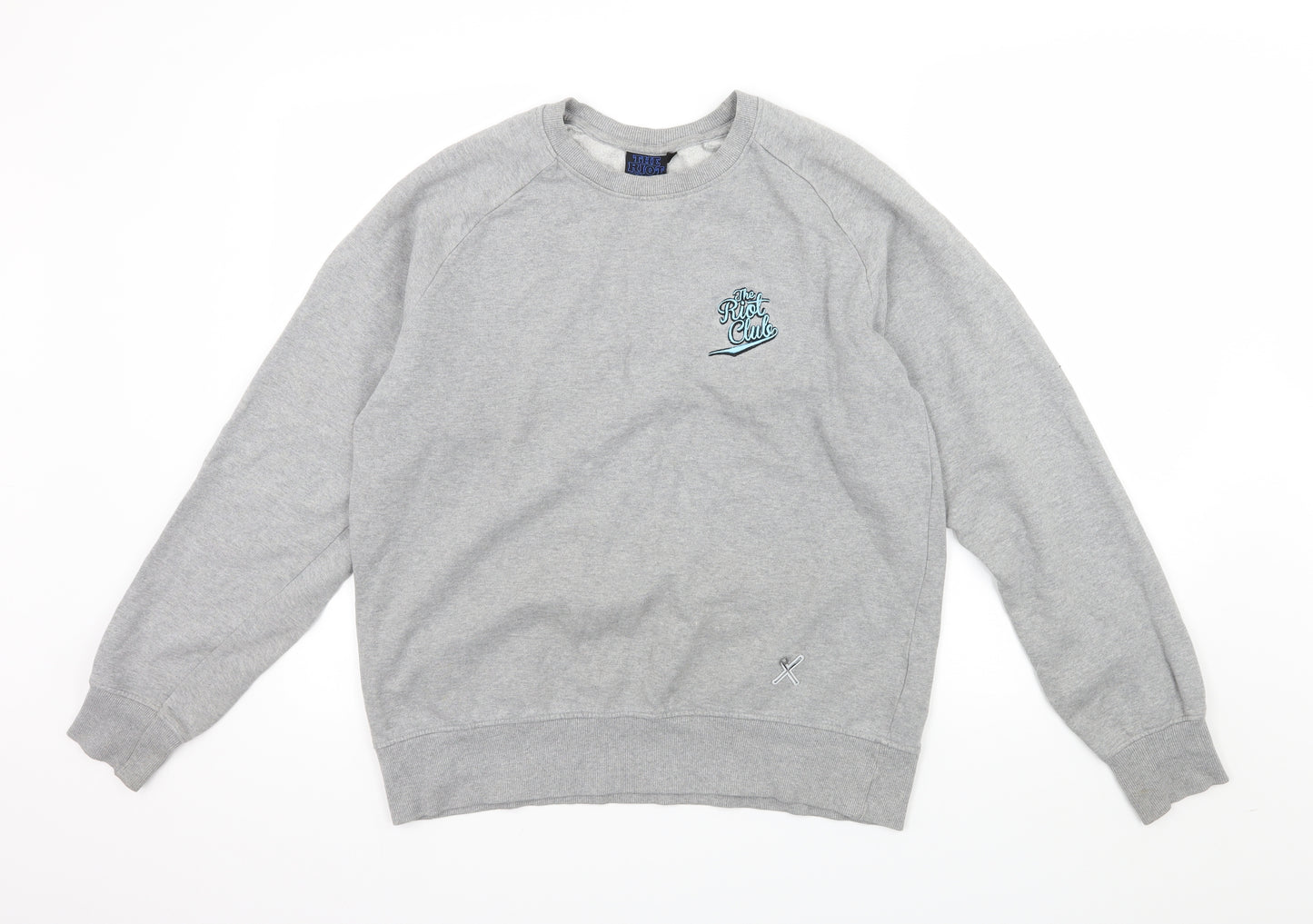 The Riot Club Mens Grey  Jersey Pullover Sweatshirt Size L