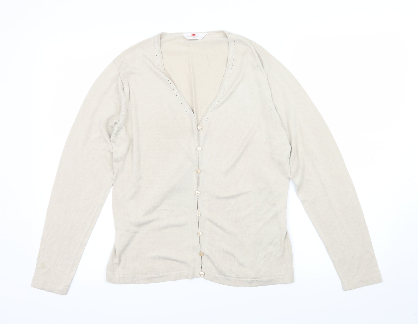 St michael Womens Beige  Knit Cardigan Jumper Size 16