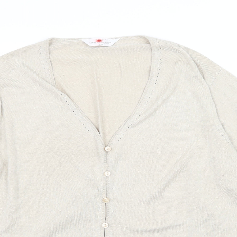 St michael Womens Beige  Knit Cardigan Jumper Size 16