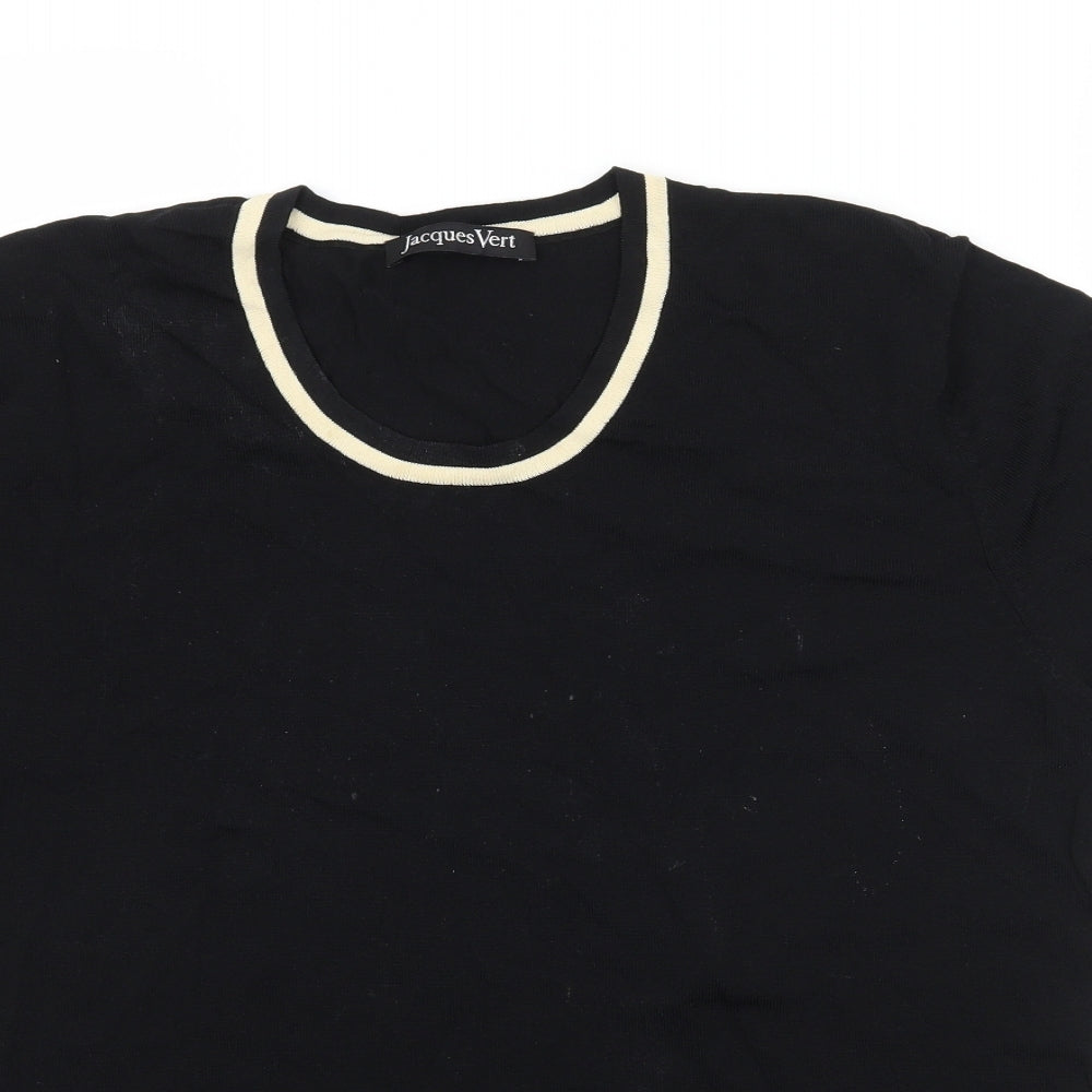Jacques Vert Womens Black Striped  Basic T-Shirt Size L