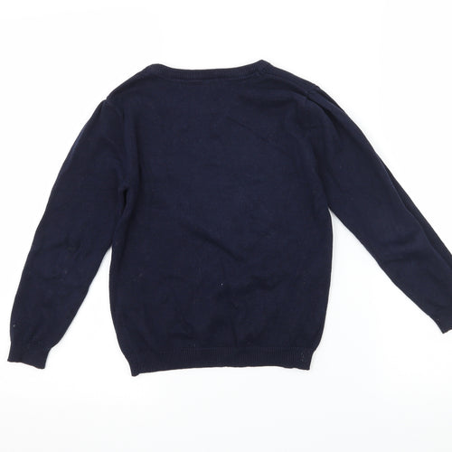 Primark Girls Blue  Knit Pullover Jumper Size 7-8 Years  - Butterfly