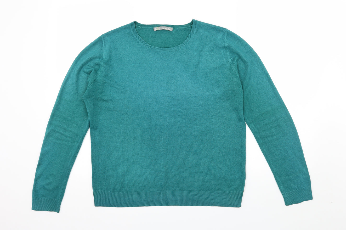 M&S Womens Blue  Knit Pullover Jumper Size 14