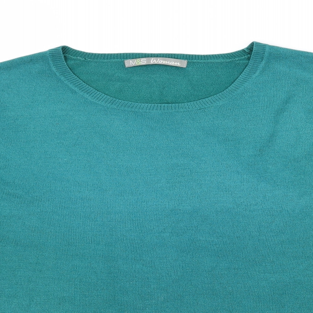 M&S Womens Blue  Knit Pullover Jumper Size 14