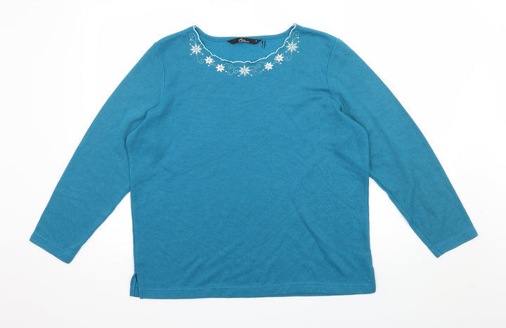 Bm collection Womens Blue Knit Pullover Jumper Size M