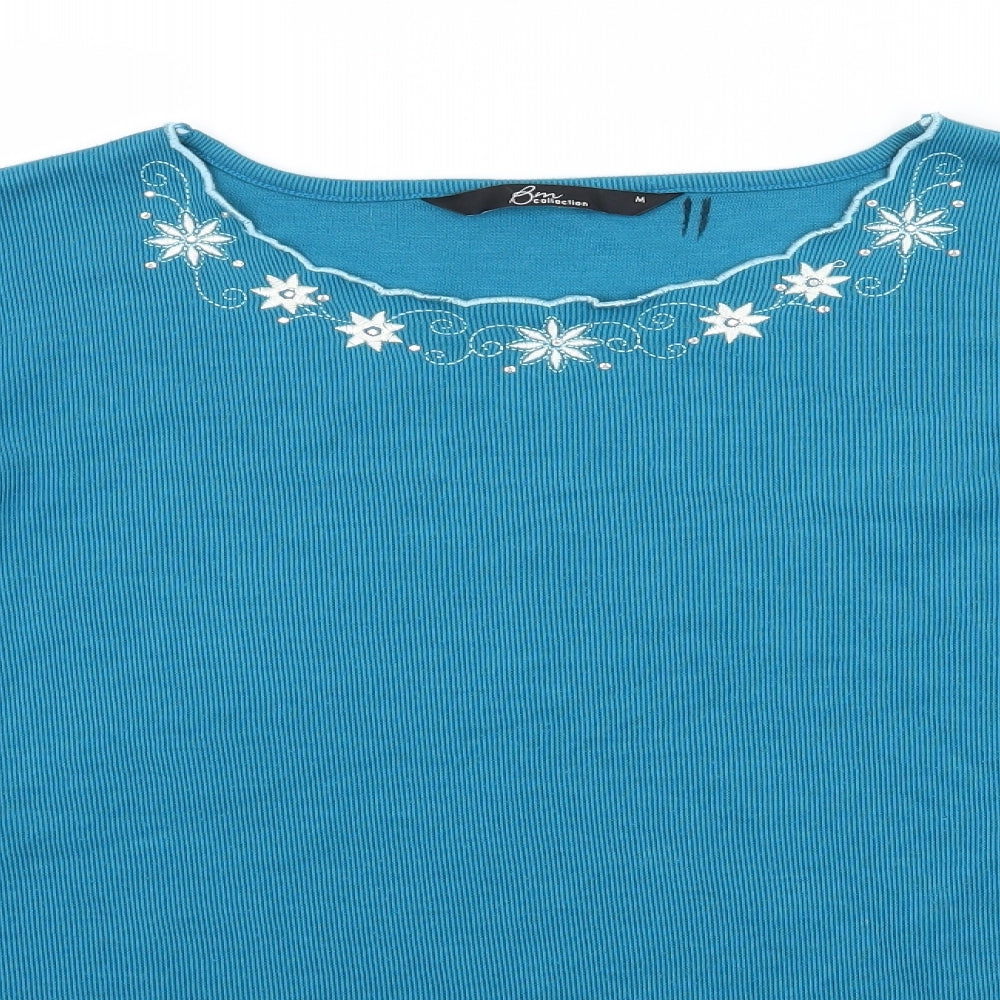 Bm collection Womens Blue  Knit Pullover Jumper Size M