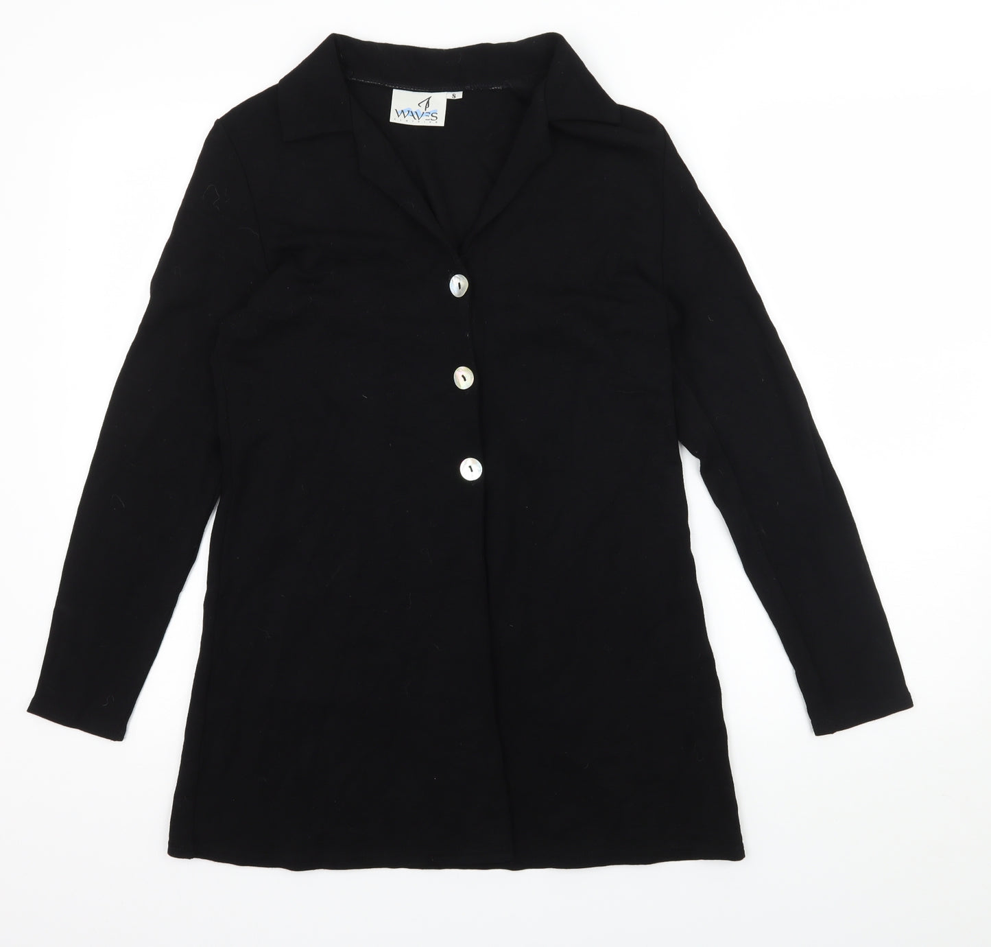Waves Womens Black  Knit Cardigan Jumper Size S