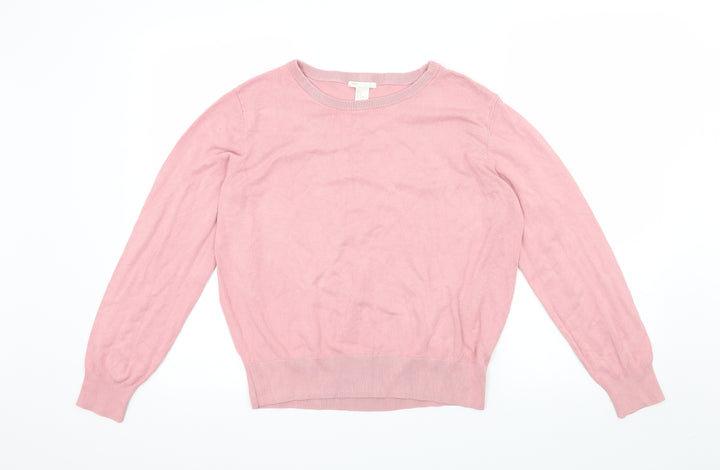H&M Womens Pink Knit Pullover Jumper Size 10